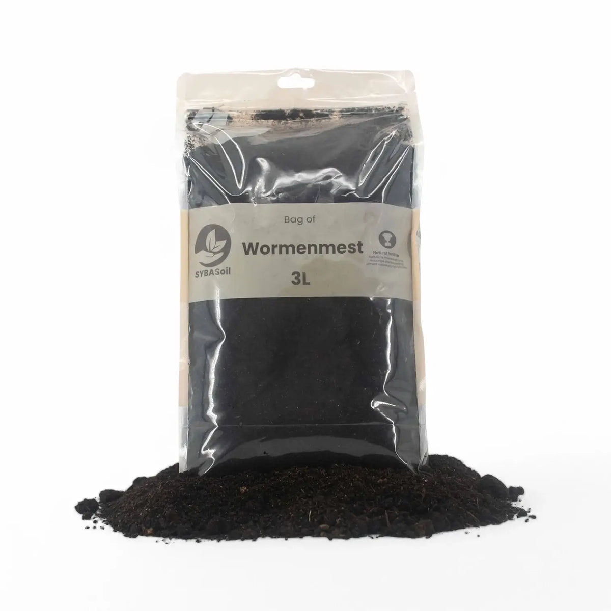 Wurmhumus – Haupt-Produktfoto auf weißem Hintergrund.