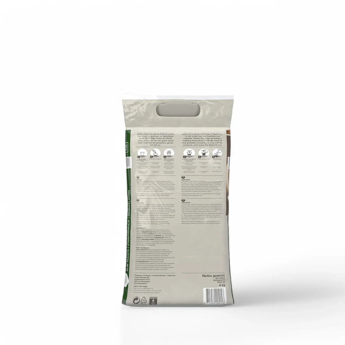 Expanded Clay Balls (LECA) Pokon on white background, product photo 7.