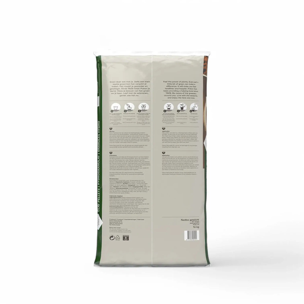 Expanded Clay Balls (LECA) Pokon on white background, product photo 13.