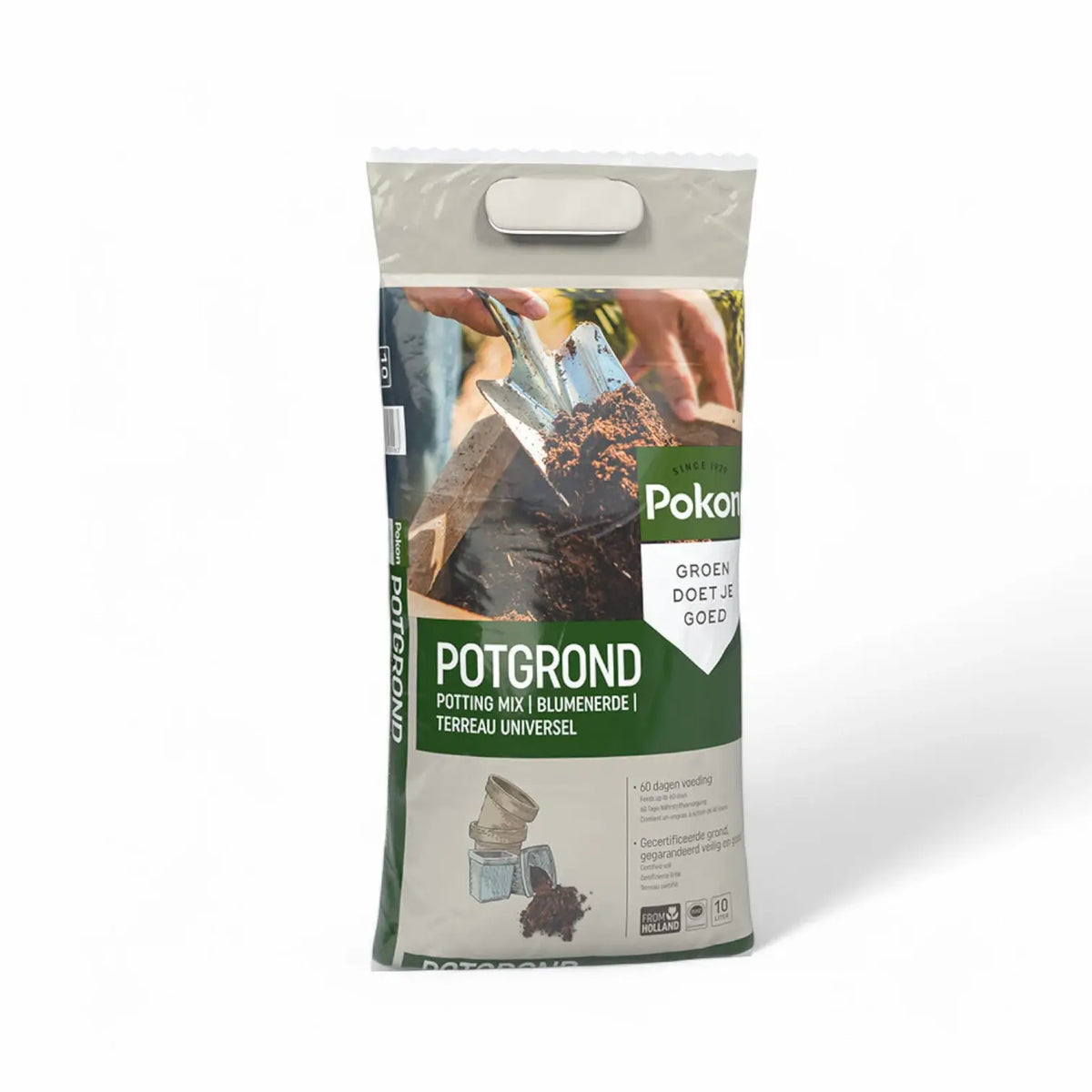 Universal Potting Soil Pokon main product photo on white background.