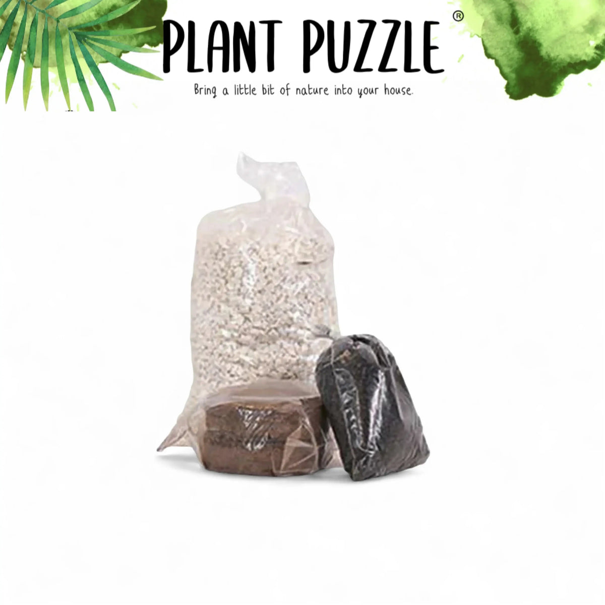 Jar Terrarium Mix – Gravel, Soil, Activated Charcoal on white background, product photo 2.