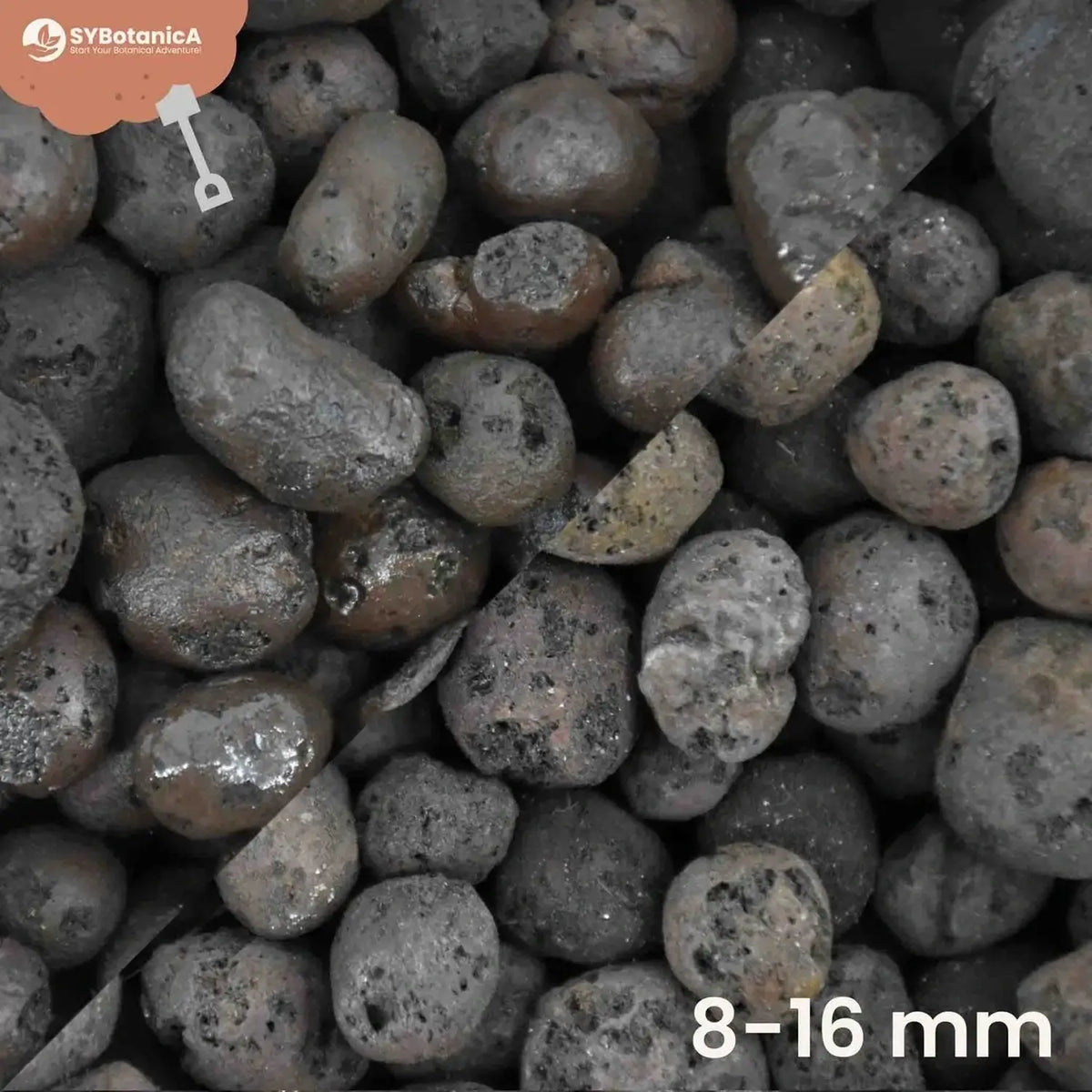 Blähton-Kugeln vor weißem Hintergrund, Produktfoto 2.