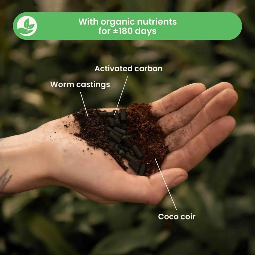 Base Soil Mix on white background, product photo 2.