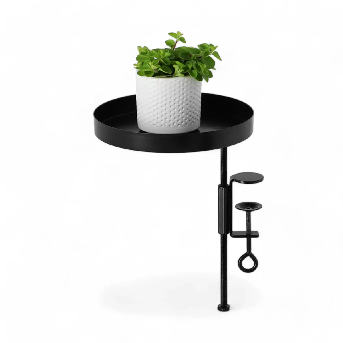 Topfhalter mit Klemme vor weißem Hintergrund, Produktfoto 8.