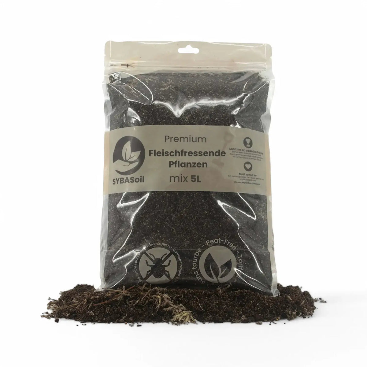 Carnivorous Plant Soil Mix on white background, product photo 5.