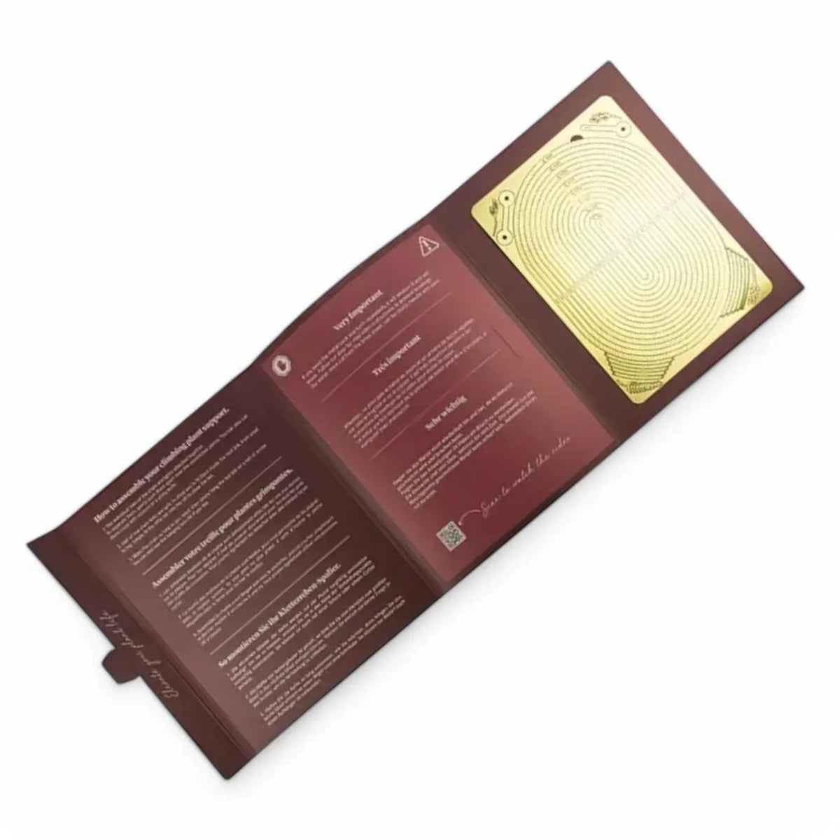 Goldene Messingkette – Pflanzenstütze für Kletterpflanzen auf weißem Hintergrund, Produktfoto 4.