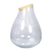 Terrariumglas 'Drop' with cork plug Hauptproduktfoto vor weißem Hintergrund.